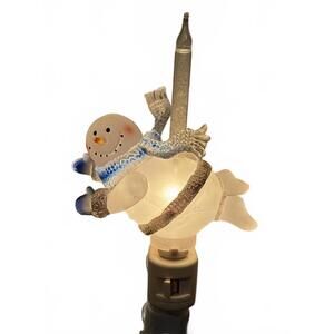 Vintage 1980's Snowman Bubble Night Light